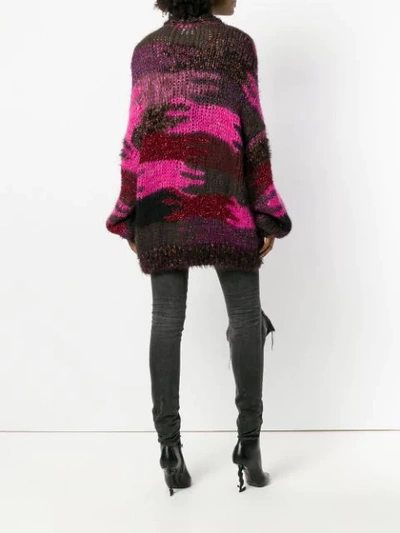 Shop Saint Laurent Camouflage Jacquard Knit Jumper In Pink