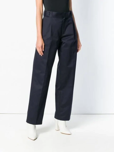 Shop Gosha Rubchinskiy Structured High Waisted Trousers In Blue