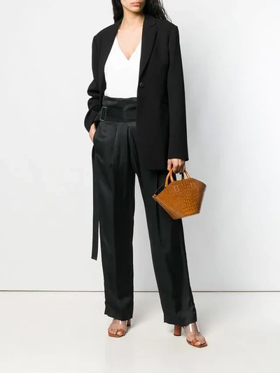 Shop Victoria Beckham Flowing Straight Trousers In Black