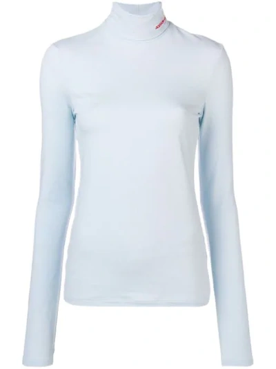 Shop Calvin Klein 205w39nyc Turtle-neck Fitted Sweater - Blue