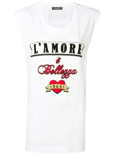 Shop Dolce & Gabbana 'l'amore' T-shirt In W0800  Optical White