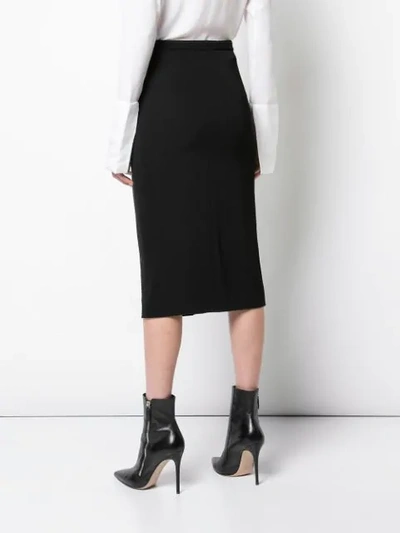 Shop Mugler Over The Knee Skirt In Black