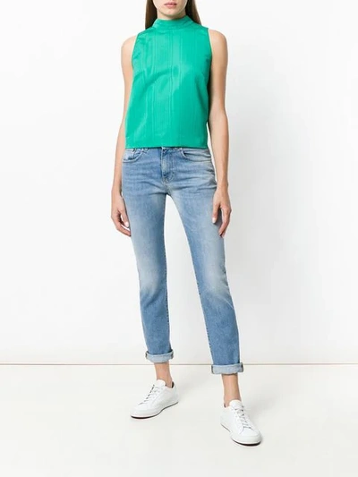 Shop 6397 Summer Cropped Jeans In Blue