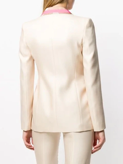 Shop Emilio Pucci Acapulco Print Insert Tailored Jacket In Neutrals