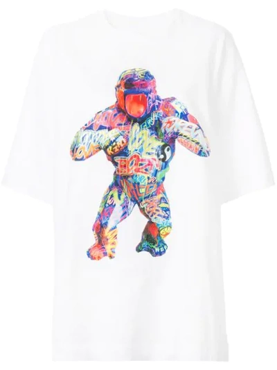 Shop Juunj Gorilla Print T-shirt In White