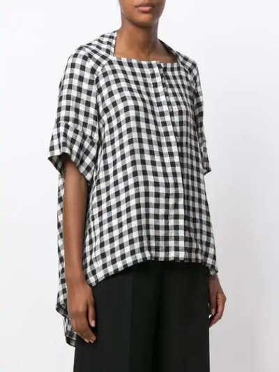 Shop Henrik Vibskov Gingham Asymmetric Shirt In White