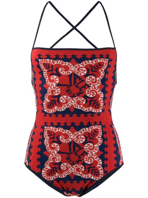 red bandana swimsuit