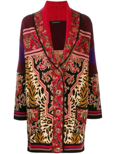 Shop Etro Knitted Cardi-coat In Black