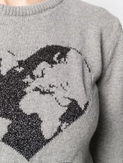 Shop Alberta Ferretti Intarsia-knit Jumper In Grey