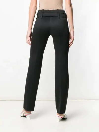 Shop Prada Wide Buckle Trousers In Black