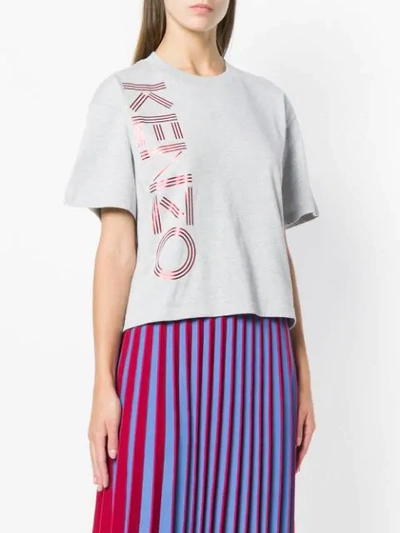 Shop Kenzo Logo T-shirt - Grey