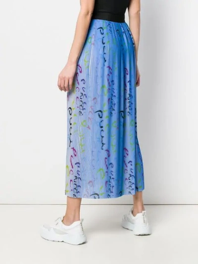 Shop Emilio Pucci Pucci Pucci Print Plissé Pleated Skirt In Blue