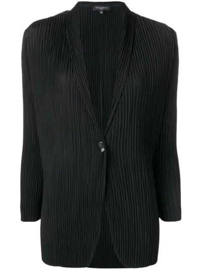 Shop Antonelli V-neck Pleated Blazer In Black