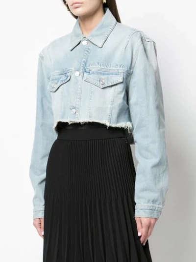 Shop Givenchy Cropped Denim Jacket In Blue