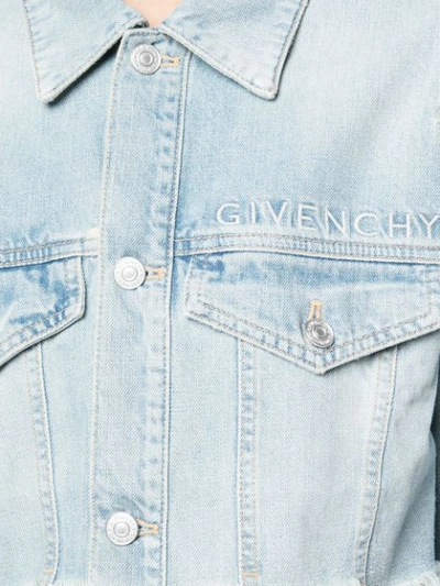 Shop Givenchy Cropped Denim Jacket In Blue