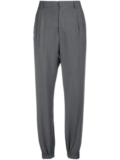 Shop Prada Elasticated Cuff Trousers - Grey