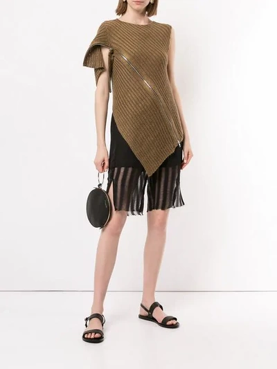 Shop Ann Demeulemeester Centaur Knitted Top In Brown