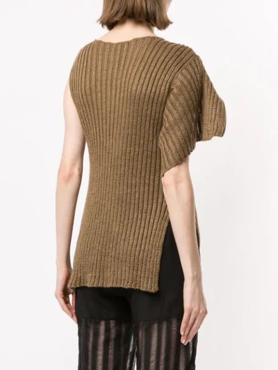 Shop Ann Demeulemeester Centaur Knitted Top In Brown