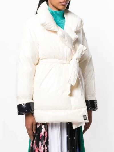 Shop Bacon Belted Down Coat - Neutrals