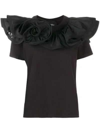 Shop Marc Jacobs Ruffled Collar T-shirt - Black