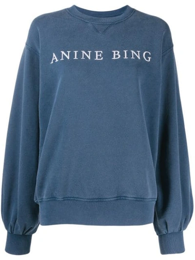 Shop Anine Bing Esme Sweatshirt - Blau In Blue