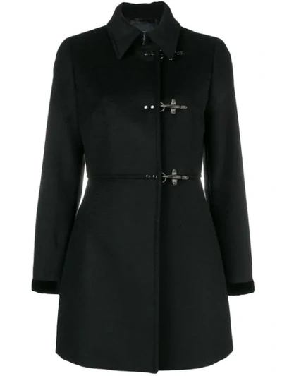 Shop Fay Duffle Single Breasted Coat - Black
