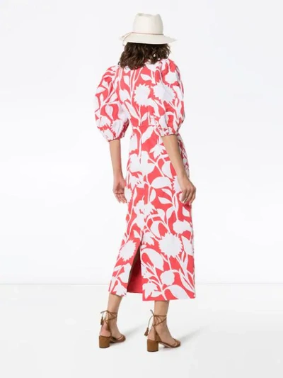 Shop Mara Hoffman 'celia' Maxikleid In White Red
