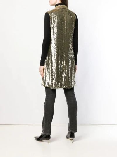 P.a.r.o.s.h Embellished Draped Waistcoat In Gold