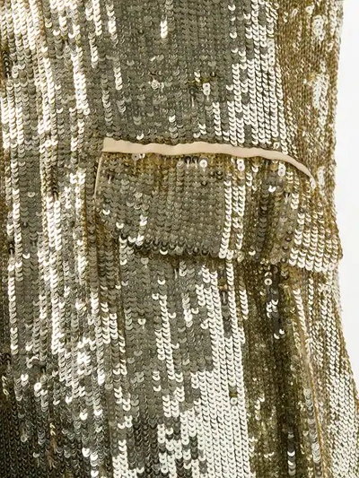 P.a.r.o.s.h Embellished Draped Waistcoat In Gold