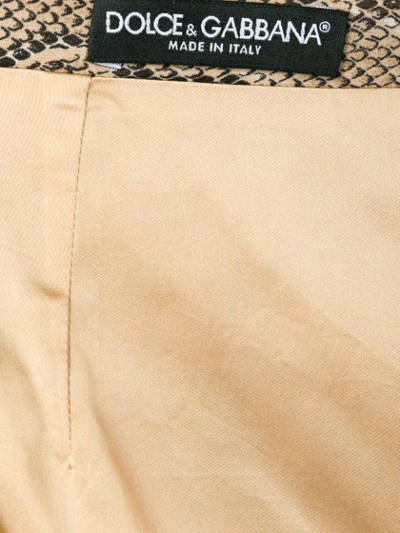 Pre-owned Dolce & Gabbana Snakeskin Effect Pencil Skirt In Neutrals