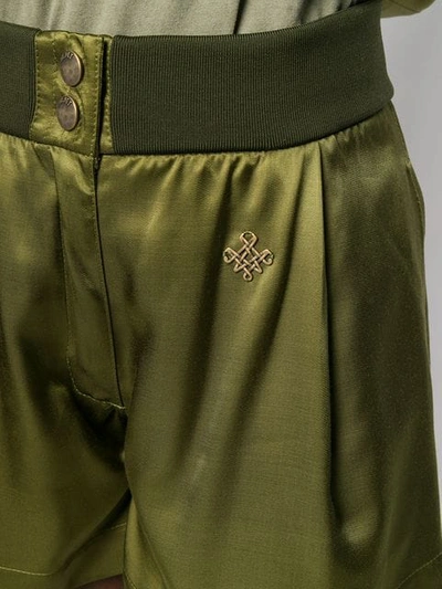 Shop Mr & Mrs Italy Logo Plaque Shorts In Green