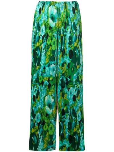 Shop Richard Quinn Floral Flared Trousers In Green