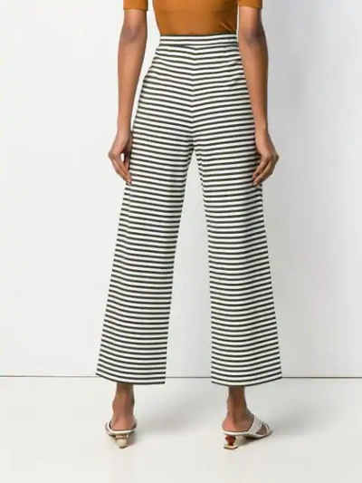 Shop Max Mara Ebbro Striped Trousers - White