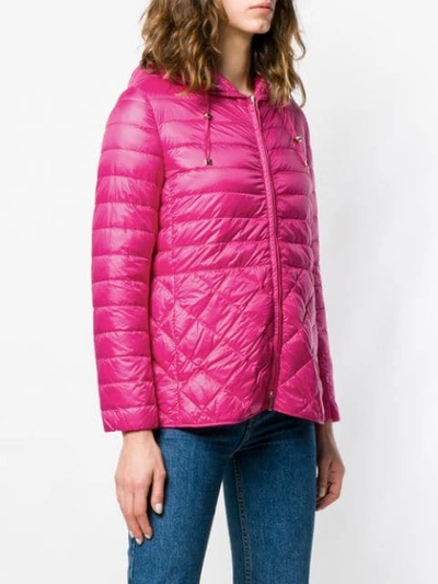 Shop Max Mara Zipped Padded Jacket In Pink