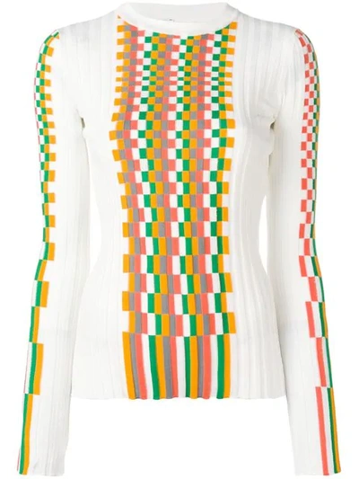 Shop Loewe Fitted Knitted Top In White