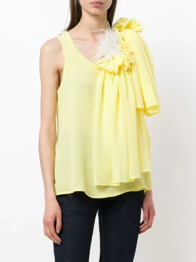 ruffle appliqué top