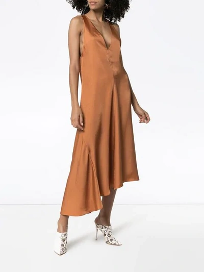 Shop Tibi Drapiertes 'mendini' Kleid In Orange