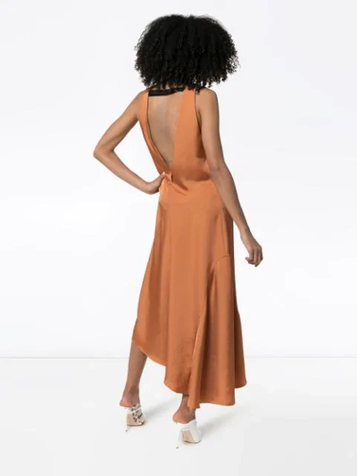 Shop Tibi Drapiertes 'mendini' Kleid In Orange