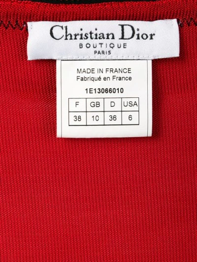 Shop Dior Christian  Vintage Sequin Embellished Short Dress - Red