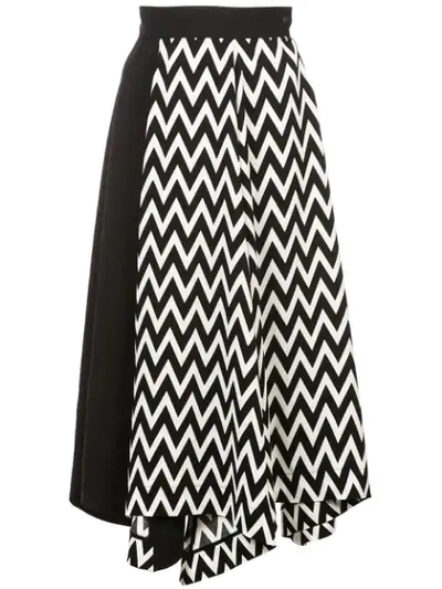 Shop Loewe Asymmetric Herringbone Skirt In Black