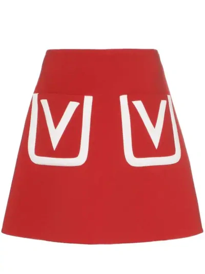 Shop Valentino Minirock Mit V-logo In Red