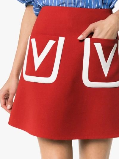 Shop Valentino Minirock Mit V-logo In Red