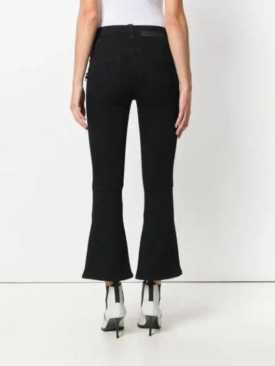 Shop Ben Taverniti Unravel Project Flared Cropped Jeans In Black