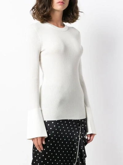 Shop Proenza Schouler Silk Cashmere Crew Neck In White