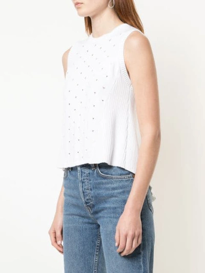 Shop Autumn Cashmere Cut Out Details Knitted Top In White