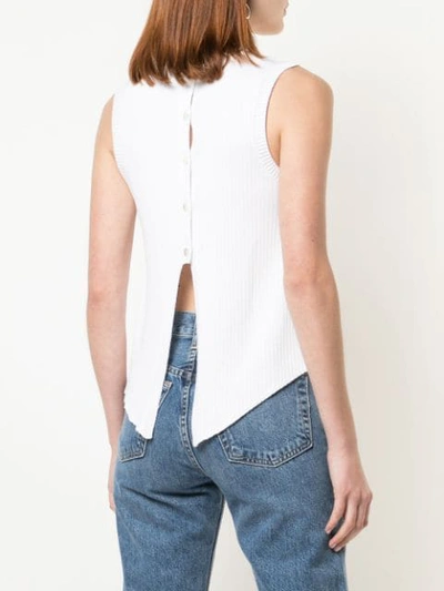 Shop Autumn Cashmere Cut Out Details Knitted Top In White