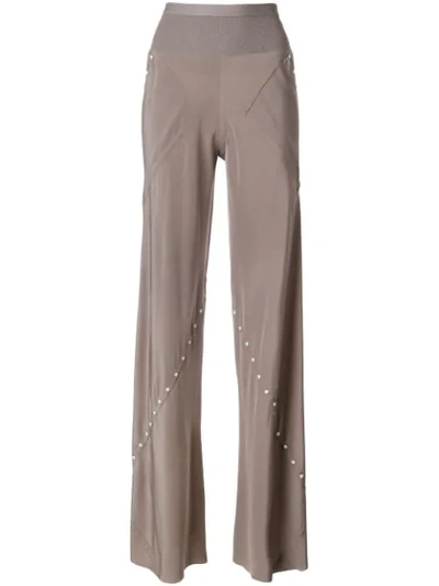 Shop Rick Owens Flared Style Trousers In Grey