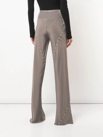 Shop Rick Owens Flared Style Trousers In Grey