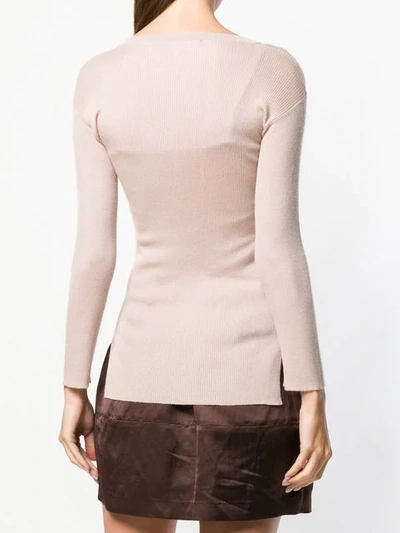 Shop Fabiana Filippi Fitted Knit Sweater In Pink