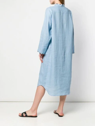 Shop Vita Kin Embroidered Chest Dress In Blue